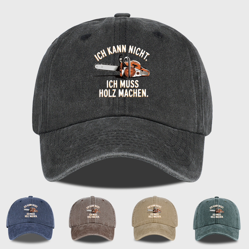 Woodworking Quote - Gorra de Béisbol Lavada con Estampado