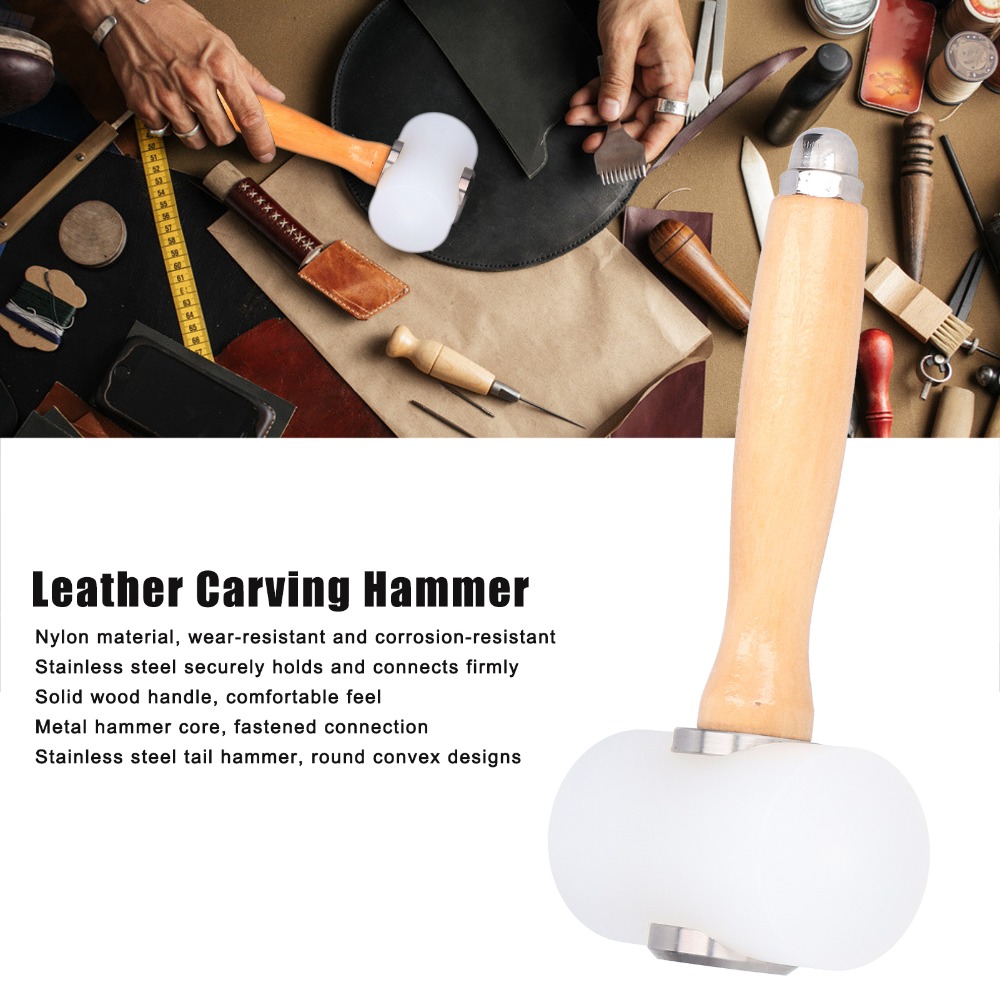 Martillo de cuero de 19 cm con - Wooden Mallet Carving reseña y precio